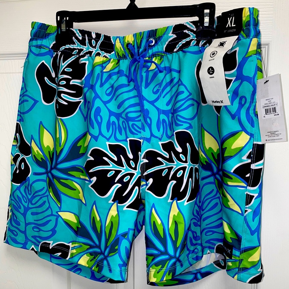Hurley Mens Cannonball 17” Volley Swim Shorts Sz XL Stretch Hybrid NWT - Picture 1 of 8